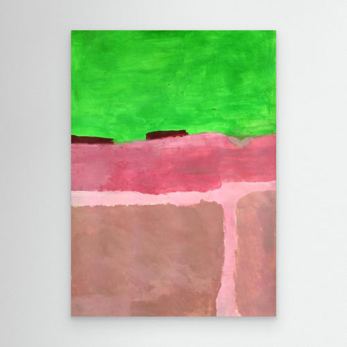 Canvas groen roze rood