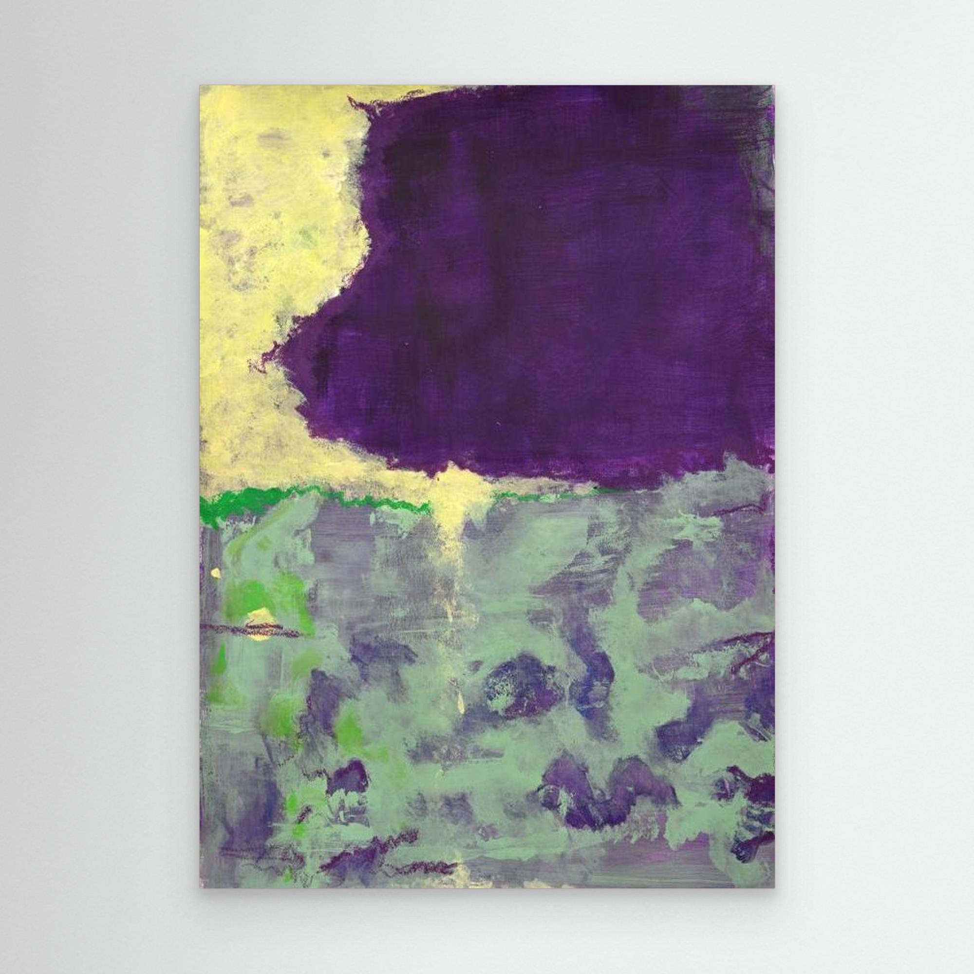 Canvas Paars geel groen