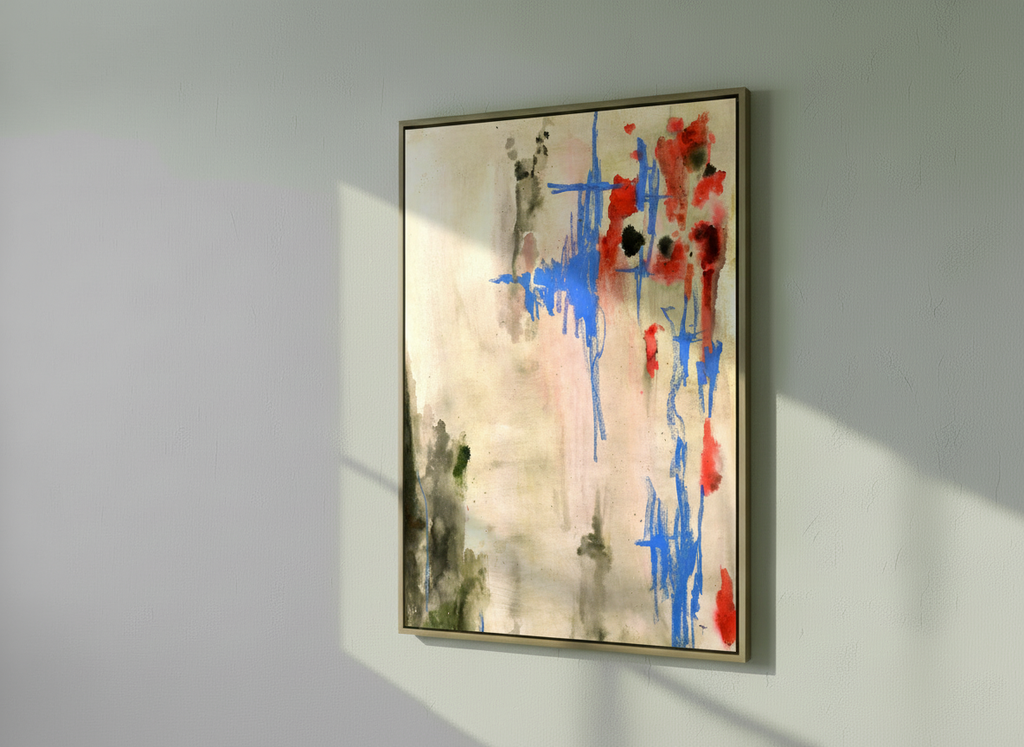 Canvas groen blauw rood