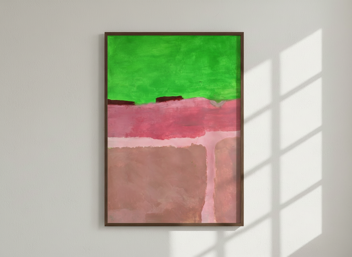 Poster Groen roze bordeaux