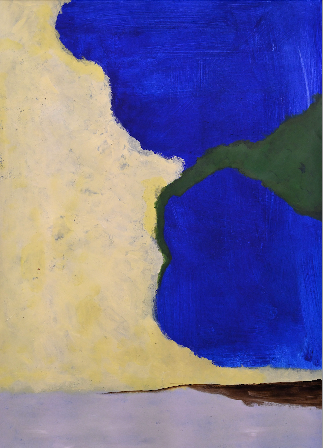 Poster Blauw lichtgeel groen