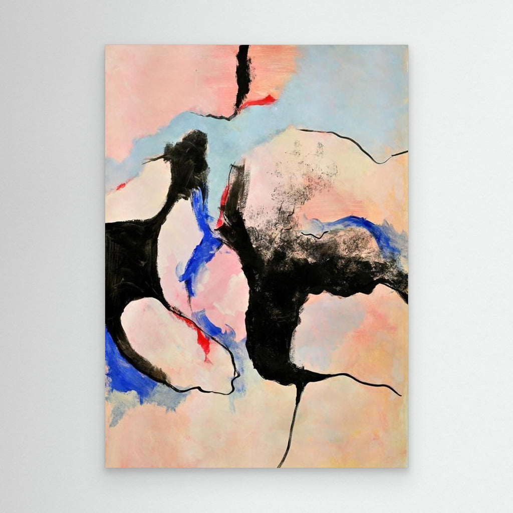 Canvas roze zwart blauw rood