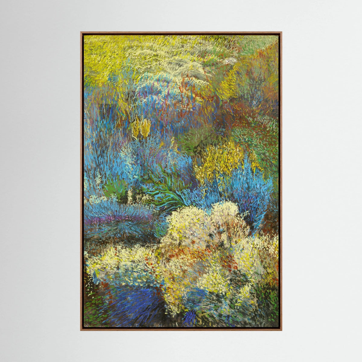 Canvas landschap blauw/geel