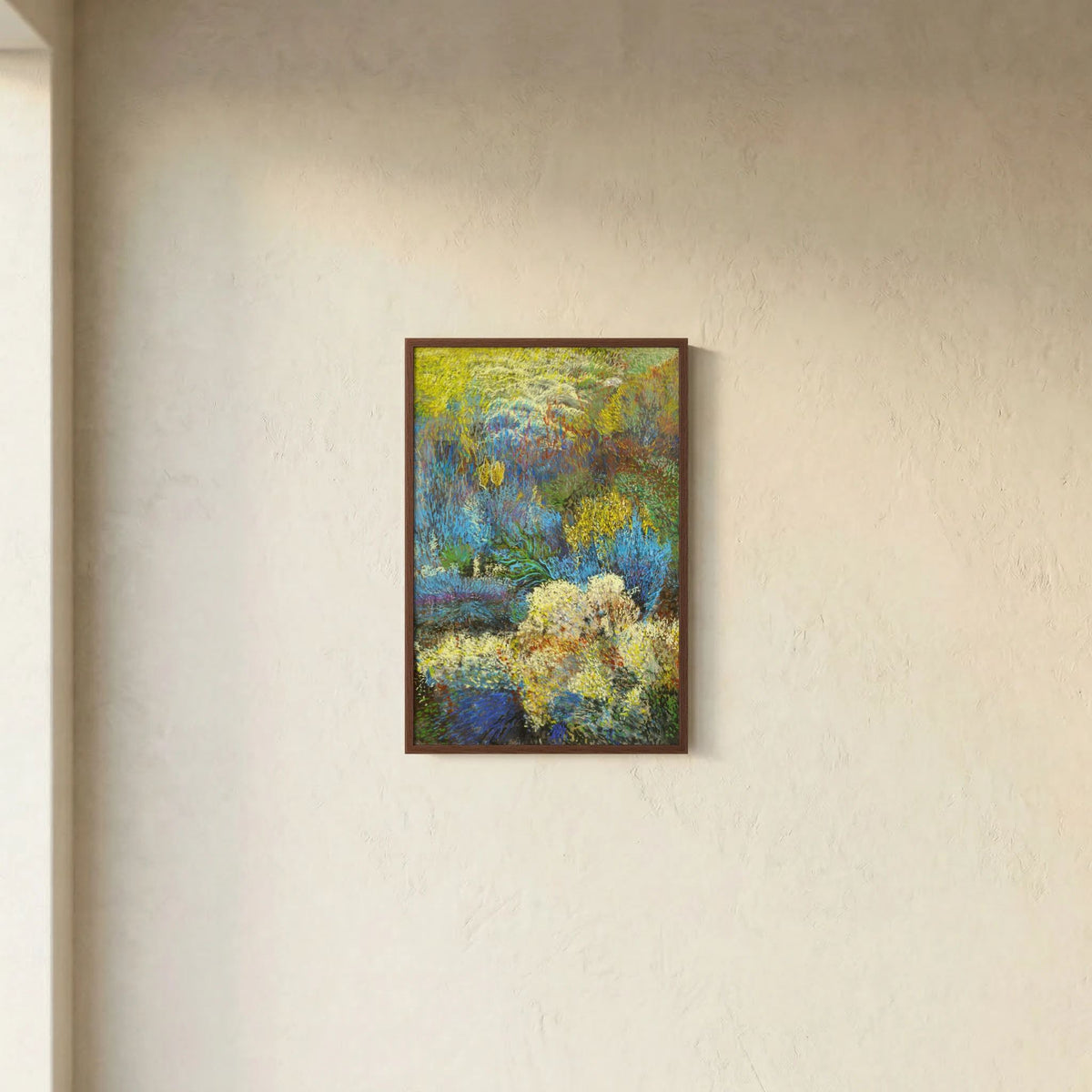 Poster landschap Blauw/geel