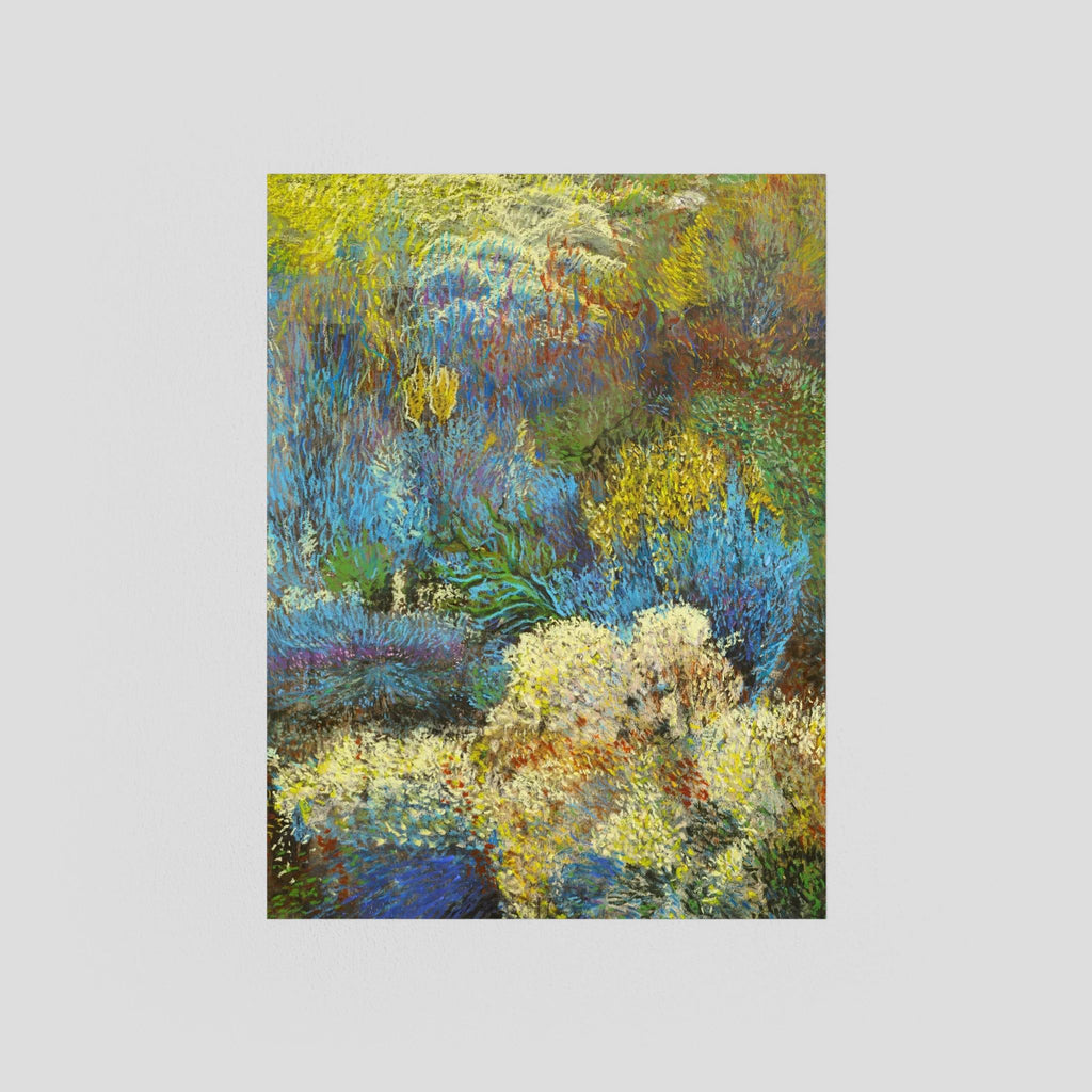 Poster landschap Blauw/geel