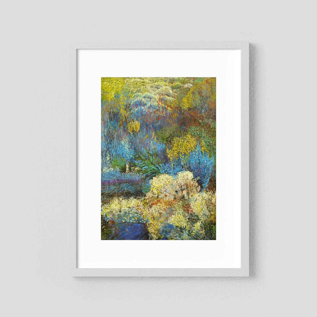 Poster landschap Blauw/geel
