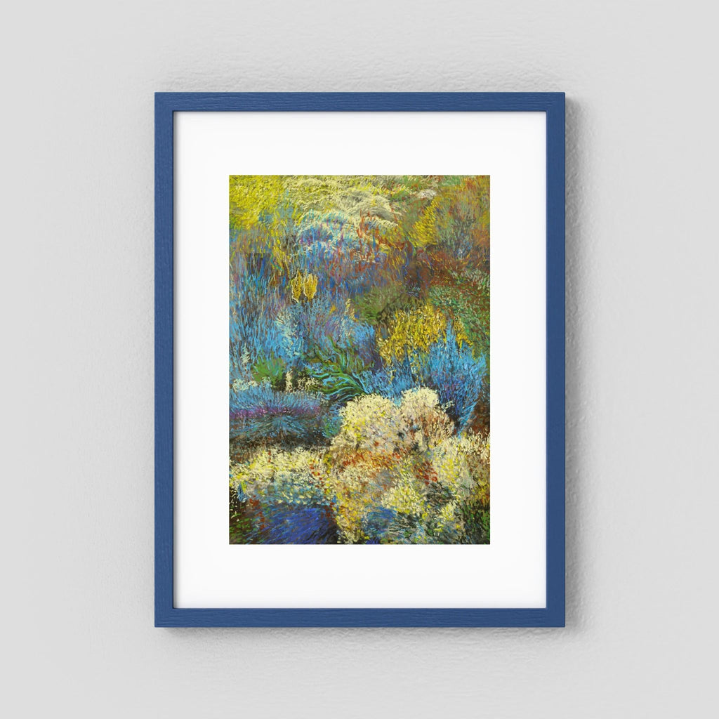 Poster landschap Blauw/geel