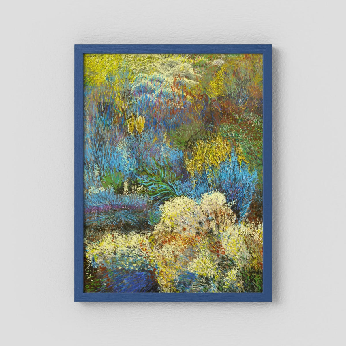 Poster landschap Blauw/geel