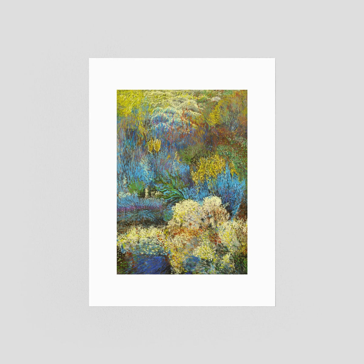 Poster landschap Blauw/geel