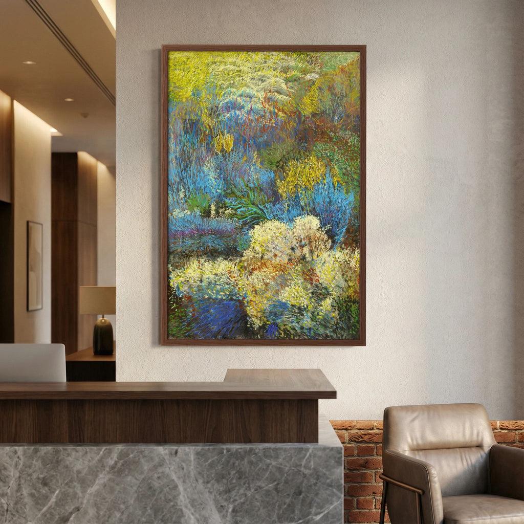 Poster landschap Blauw/geel