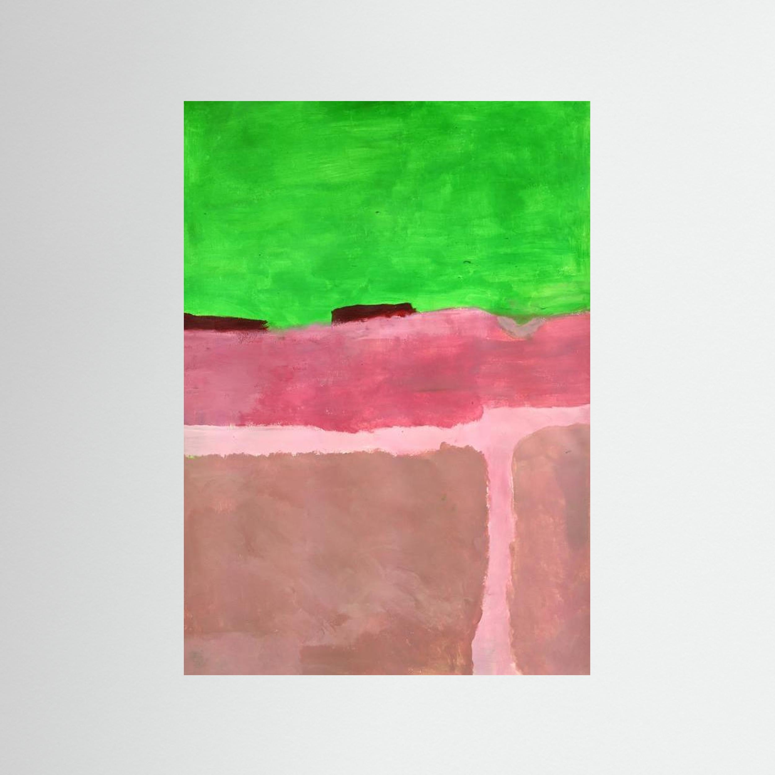 Poster Groen roze bordeaux